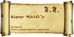 Wigner Miklós névjegykártya