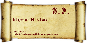 Wigner Miklós névjegykártya