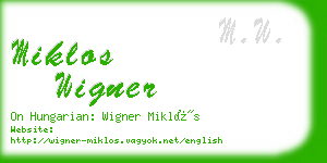 miklos wigner business card